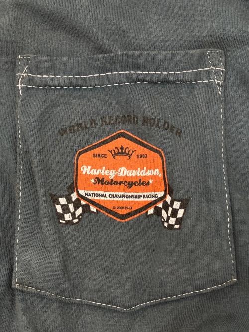 HARLEY-DAVIDSON（ハーレーダビッドソン）HARLEY-DAVIDSON (ハーレーダビッドソン) 半袖カットソー コピーライト 2005年製 刺繍ロゴタグ 古着 グレー サイズ:3XLの古着・服飾アイテム
