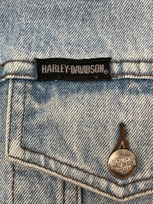 HARLEY-DAVIDSON（ハーレーダビッドソン）HARLEY-DAVIDSON (ハーレーダビッドソン) デニムベスト　	90's-00's スカイブルー サイズ:Ｍの古着・服飾アイテム