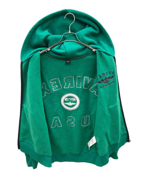 AVIREX（アヴィレックス）AVIREX (アヴィレックス) ジップパーカー グリーン サイズ:Lの古着・服飾アイテム