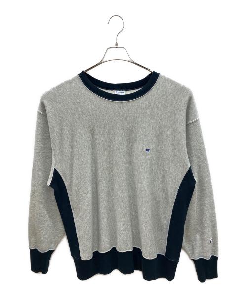 Champion REVERSE WEAVE（チャンピオン リバース ウィーブ）Champion REVERSE WEAVE (チャンピオン リバース ウィーブ) スウェット ライトグレー×ネイビー サイズ:Lの古着・服飾アイテム