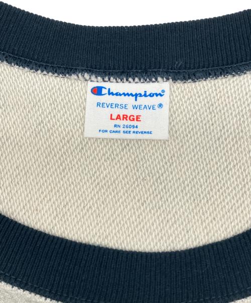 Champion REVERSE WEAVE（チャンピオン リバース ウィーブ）Champion REVERSE WEAVE (チャンピオン リバース ウィーブ) スウェット ライトグレー×ネイビー サイズ:Lの古着・服飾アイテム
