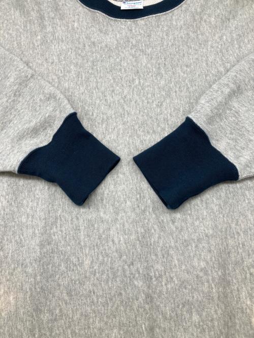 Champion REVERSE WEAVE（チャンピオン リバース ウィーブ）Champion REVERSE WEAVE (チャンピオン リバース ウィーブ) スウェット ライトグレー×ネイビー サイズ:Lの古着・服飾アイテム