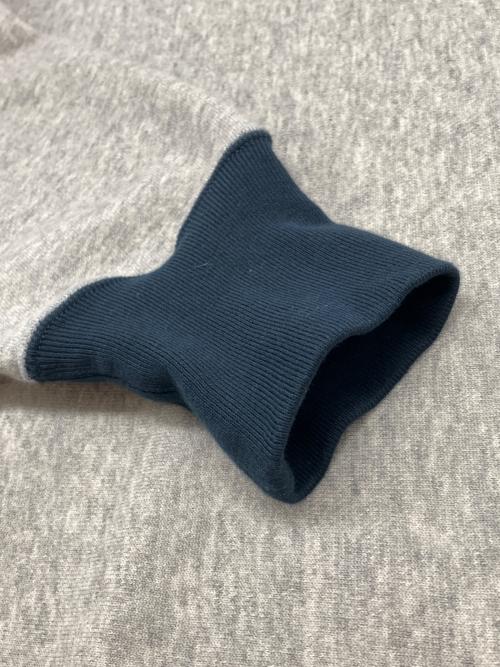 Champion REVERSE WEAVE（チャンピオン リバース ウィーブ）Champion REVERSE WEAVE (チャンピオン リバース ウィーブ) スウェット ライトグレー×ネイビー サイズ:Lの古着・服飾アイテム