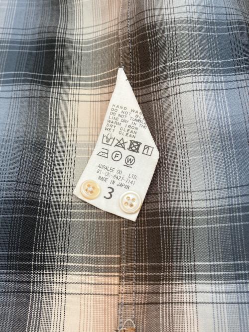 AURALEE（オーラリー）AURALEE (オーラリー) 長袖シャツ　SUPER LIGHT WOOL CHECK SHIRTS グレー×ブラウン サイズ:3の古着・服飾アイテム