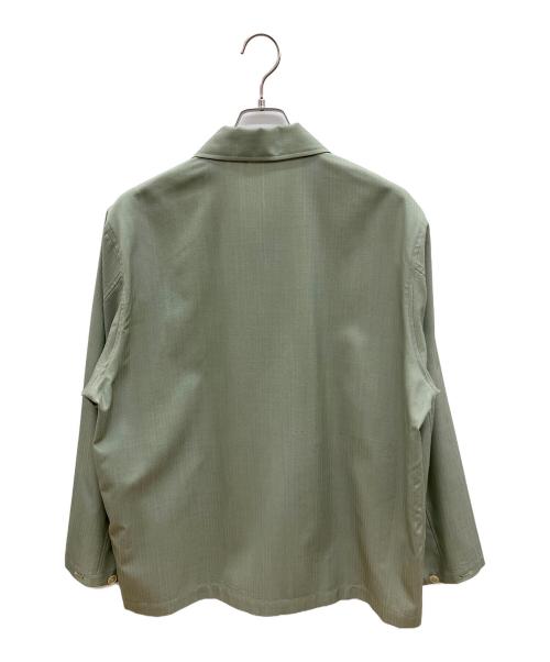 AURALEE（オーラリー）AURALEE (オーラリー) 長袖シャツ 2025SSモデル WOOL HERRINGBONE OVER SHIRT グリーン サイズ:3の古着・服飾アイテム