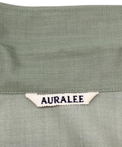 AURALEE（オーラリー）AURALEE (オーラリー) 長袖シャツ 2025SSモデル WOOL HERRINGBONE OVER SHIRT グリーン サイズ:3の古着・服飾アイテム