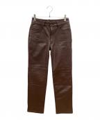 PAUL SMITHポールスミス）の古着「レザーパンツ」｜ブラウン