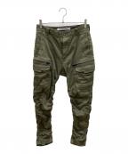 WHITE MOUNTAINEERINGホワイトマウンテ二アニング）の古着「ボンテージカーゴパンツ　2017AW」｜カーキ