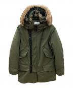 COACHコーチ）の古着「ファーダウンジャケット」｜グリーン