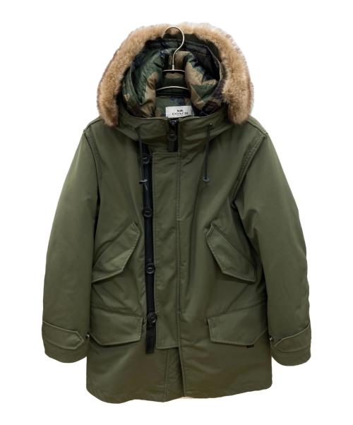 COACH（コーチ）COACH (コーチ) ファーダウンジャケット グリーン サイズ:Sの古着・服飾アイテム