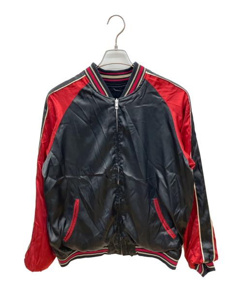 花旅楽団（ハナタビガクダン）花旅楽団 (ハナタビガクダン) リバーシブルスカジャン 虎 ブラック×グレージュ サイズ:XLの古着・服飾アイテム