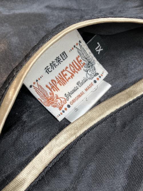 花旅楽団（ハナタビガクダン）花旅楽団 (ハナタビガクダン) リバーシブルスカジャン 虎 ブラック×グレージュ サイズ:XLの古着・服飾アイテム