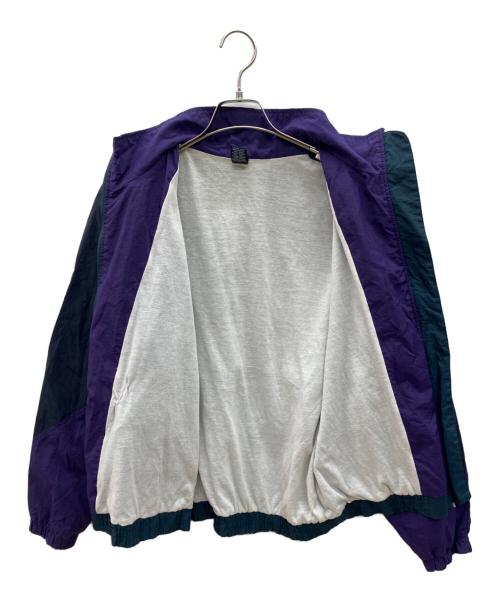 LAND'S END（ランズエンド）LAND'S END (ランズエンド) 90sナイロンジャケット　古着 ネイビー×グリーン×パープル サイズ:Ｍの古着・服飾アイテム