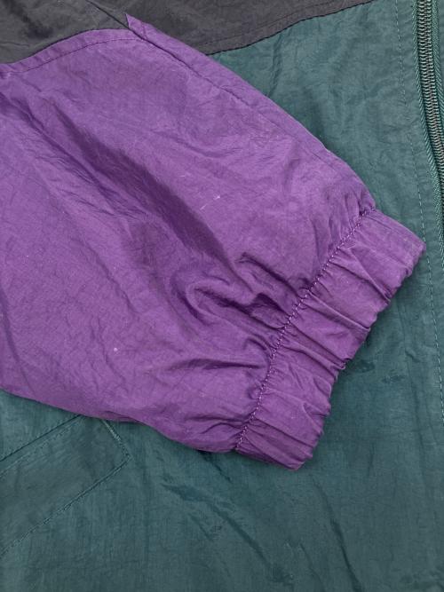 LAND'S END（ランズエンド）LAND'S END (ランズエンド) 90sナイロンジャケット　古着 ネイビー×グリーン×パープル サイズ:Ｍの古着・服飾アイテム