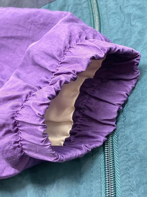 LAND'S END（ランズエンド）LAND'S END (ランズエンド) 90sナイロンジャケット　古着 ネイビー×グリーン×パープル サイズ:Ｍの古着・服飾アイテム