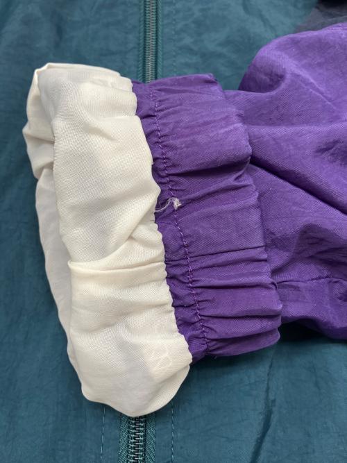 LAND'S END（ランズエンド）LAND'S END (ランズエンド) 90sナイロンジャケット　古着 ネイビー×グリーン×パープル サイズ:Ｍの古着・服飾アイテム