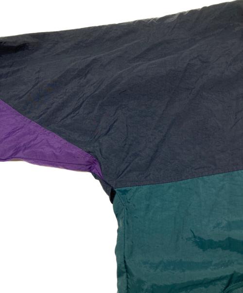 LAND'S END（ランズエンド）LAND'S END (ランズエンド) 90sナイロンジャケット　古着 ネイビー×グリーン×パープル サイズ:Ｍの古着・服飾アイテム