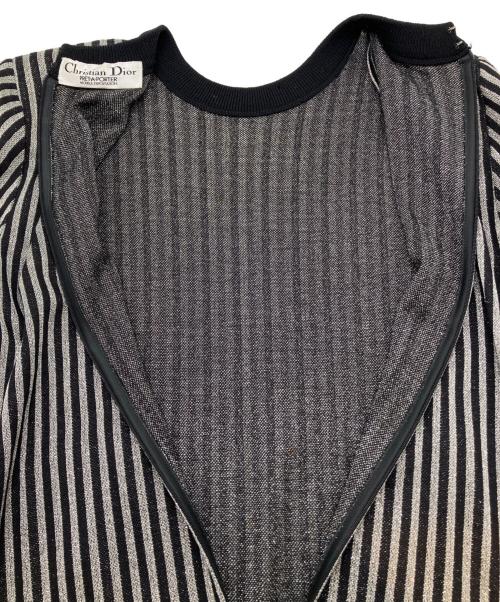 Christian Dior（クリスチャン ディオール）Christian Dior (クリスチャン ディオール) 90sニットワンピース　PRET-A-PORTER　古着 ブラック×シルバーカラー サイズ:11の古着・服飾アイテム