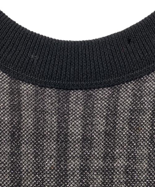 Christian Dior（クリスチャン ディオール）Christian Dior (クリスチャン ディオール) 90sニットワンピース　PRET-A-PORTER　古着 ブラック×シルバーカラー サイズ:11の古着・服飾アイテム