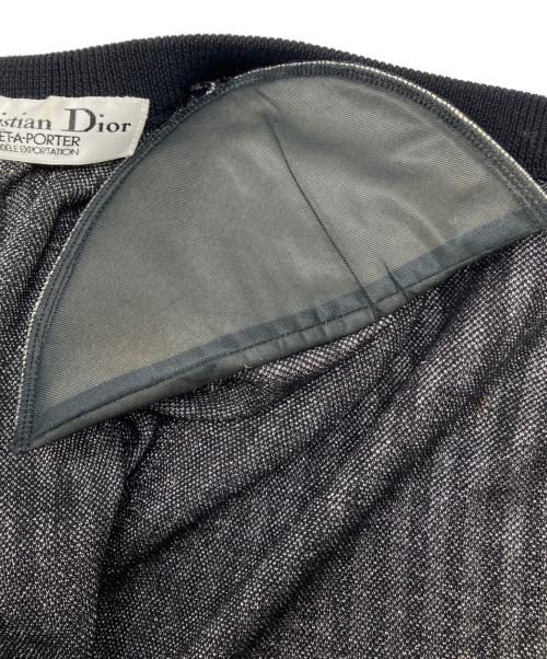 Christian Dior（クリスチャン ディオール）Christian Dior (クリスチャン ディオール) 90sニットワンピース　PRET-A-PORTER　古着 ブラック×シルバーカラー サイズ:11の古着・服飾アイテム