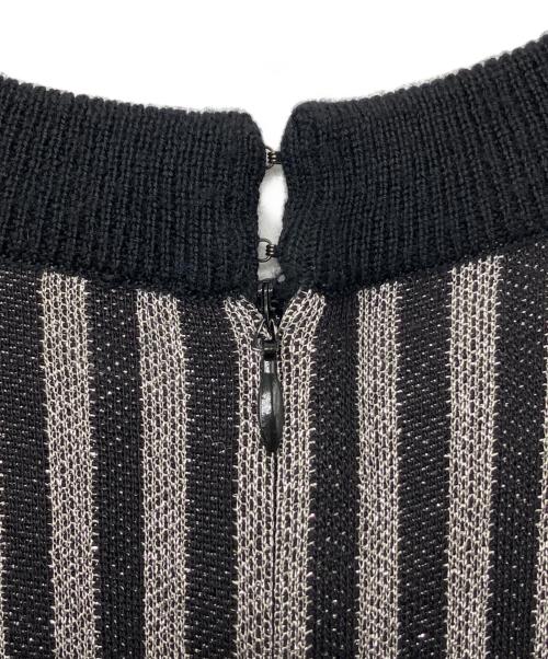 Christian Dior（クリスチャン ディオール）Christian Dior (クリスチャン ディオール) 90sニットワンピース　PRET-A-PORTER　古着 ブラック×シルバーカラー サイズ:11の古着・服飾アイテム
