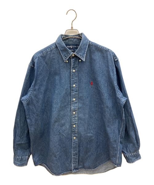 POLO RALPH LAUREN（ポロ・ラルフローレン）POLO RALPH LAUREN (ポロ・ラルフローレン) 90sボタンダウンデニムシャツ　古着 インディゴ サイズ:Lの古着・服飾アイテム