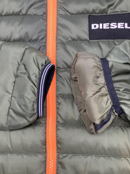 DIESEL（ディーゼル）DIESEL (ディーゼル) 中綿ジャケット カーキ×ブラック サイズ:14の古着・服飾アイテム