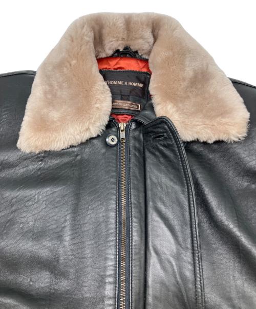 D'HOMME A HOMME（ドムアオム）D'HOMME A HOMME (ドムアオム) レザージャケット ブラック サイズ:Lの古着・服飾アイテム