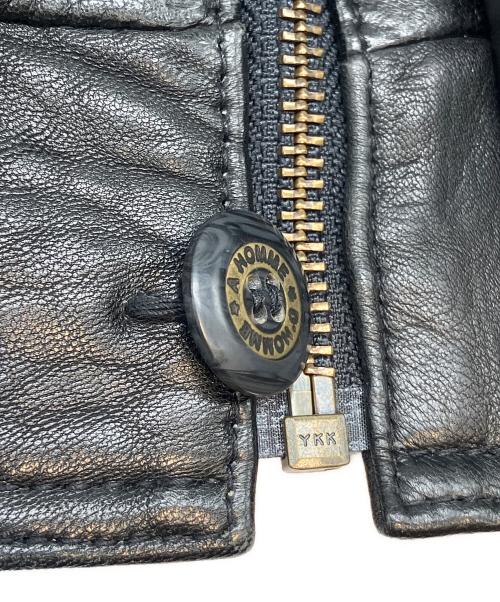 D'HOMME A HOMME（ドムアオム）D'HOMME A HOMME (ドムアオム) レザージャケット ブラック サイズ:Lの古着・服飾アイテム