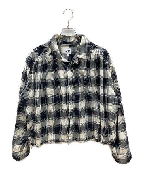 AiE（エーアイイー）AiE (エーアイイー) 長袖シャツ ホワイト×ブラック サイズ:Lの古着・服飾アイテム