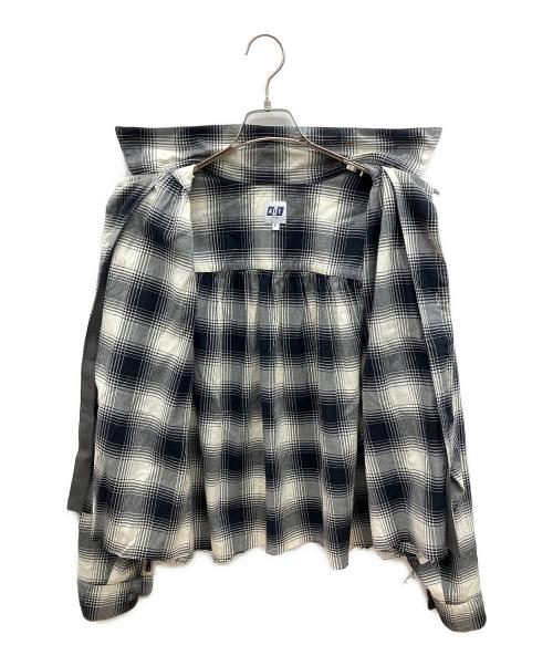 AiE（エーアイイー）AiE (エーアイイー) 長袖シャツ ホワイト×ブラック サイズ:Lの古着・服飾アイテム