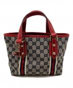 GUCCIグッチ）の古着「シェリーライン」｜ベージュ×レッド