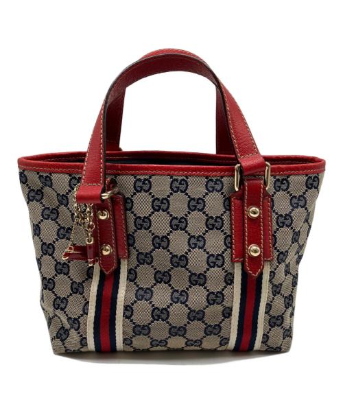 GUCCI（グッチ）GUCCI (グッチ) シェリーライン ベージュ×レッドの古着・服飾アイテム
