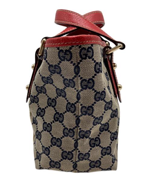 GUCCI（グッチ）GUCCI (グッチ) シェリーライン ベージュ×レッドの古着・服飾アイテム