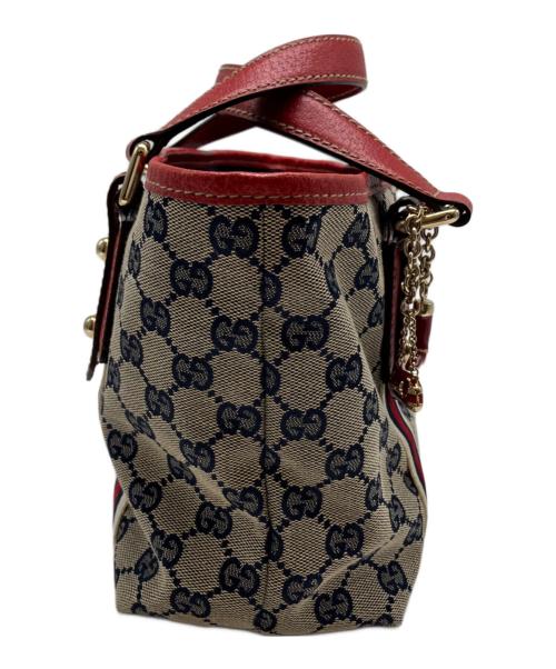 GUCCI（グッチ）GUCCI (グッチ) シェリーライン ベージュ×レッドの古着・服飾アイテム