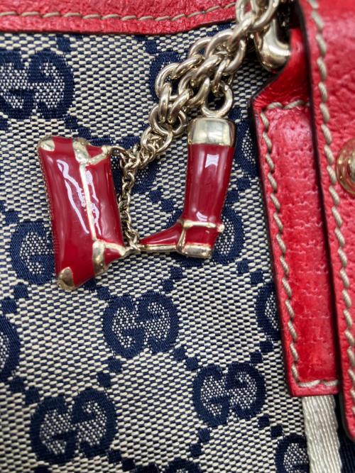 GUCCI（グッチ）GUCCI (グッチ) シェリーライン ベージュ×レッドの古着・服飾アイテム