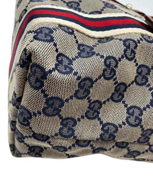 GUCCI（グッチ）GUCCI (グッチ) シェリーライン ベージュ×レッドの古着・服飾アイテム
