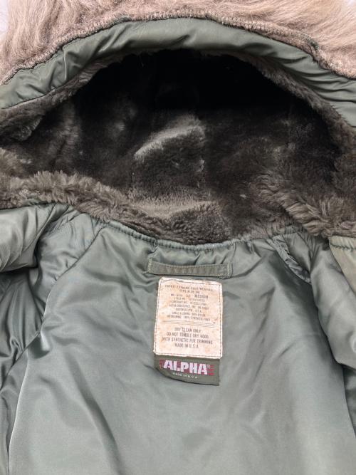 ALPHA（アルファ）ALPHA (アルファ) 80s N-3Bフライトジャケット　古着 カーキ サイズ:Ｍの古着・服飾アイテム