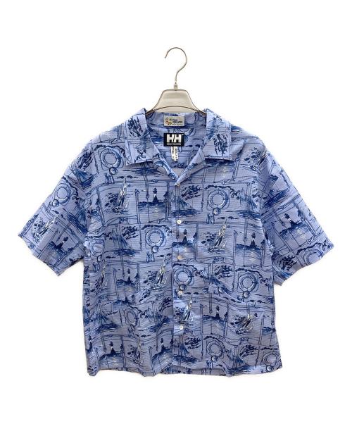 HELLY HANSEN（ヘリーハンセン）HELLY HANSEN (ヘリーハンセン) reyn spooner (レイン スプナー) アロハシャツ　ベイサイドレガッタプリントシャツ スカイブルー サイズ:Ｍの古着・服飾アイテム