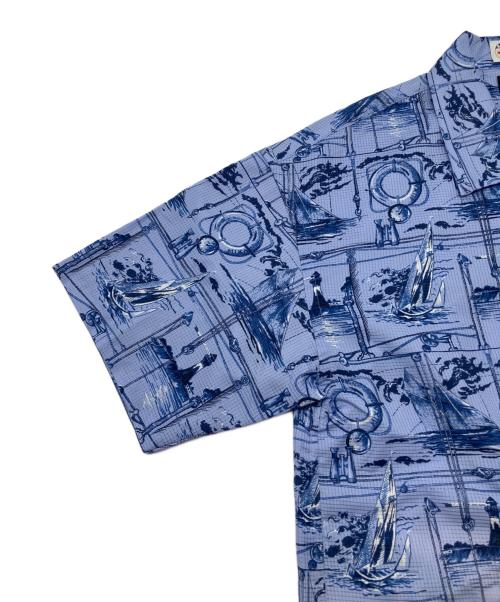 HELLY HANSEN（ヘリーハンセン）HELLY HANSEN (ヘリーハンセン) reyn spooner (レイン スプナー) アロハシャツ　ベイサイドレガッタプリントシャツ スカイブルー サイズ:Ｍの古着・服飾アイテム
