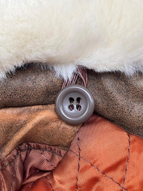 BOSS（ボス）BOSS (ボス) 90sファー付レザージャケット ボスジャン SUNTORY ORIGINAL DESIGN 古着 ブラウン×ホワイト サイズ:Lの古着・服飾アイテム