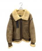 AVIREXアヴィレックス）の古着「B-3ムートンジャケット」｜ホワイト×ブラウン