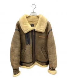 AVIREX（アヴィレックス）の古着「B-3ムートンジャケット」｜ホワイト×ブラウン
