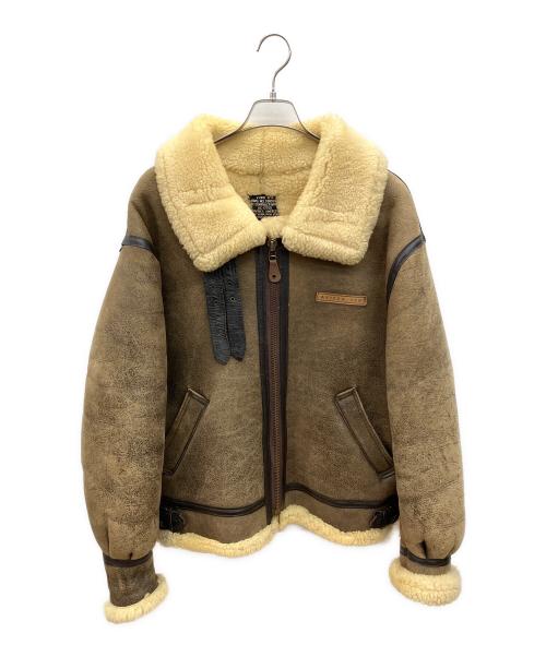 AVIREX（アヴィレックス）AVIREX (アヴィレックス) B-3ムートンジャケット ホワイト×ブラウン サイズ:42の古着・服飾アイテム