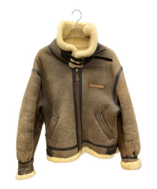 AVIREX（アヴィレックス）AVIREX (アヴィレックス) B-3ムートンジャケット ホワイト×ブラウン サイズ:42の古着・服飾アイテム