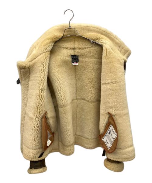 AVIREX（アヴィレックス）AVIREX (アヴィレックス) B-3ムートンジャケット ホワイト×ブラウン サイズ:42の古着・服飾アイテム