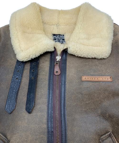 AVIREX（アヴィレックス）AVIREX (アヴィレックス) B-3ムートンジャケット ホワイト×ブラウン サイズ:42の古着・服飾アイテム