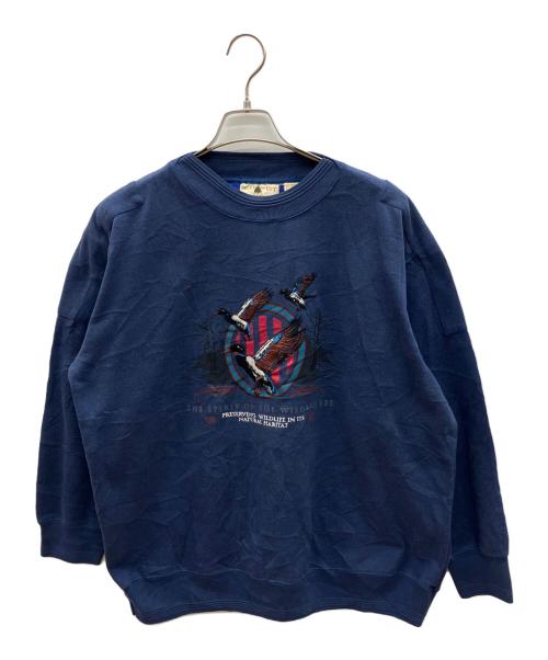 NORTH WEST TERRITORY（ノース ウェスト テリトリー）NORTH WEST TERRITORY (ノース ウェスト テリトリー) 80s刺繍スウェット　古着 ネイビー サイズ:XLの古着・服飾アイテム