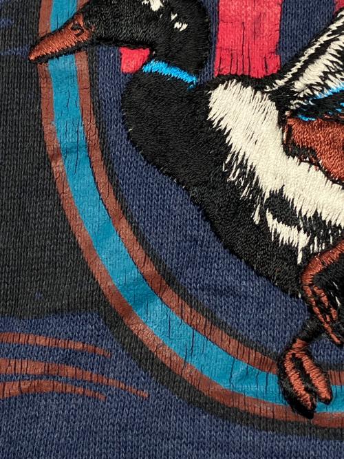 NORTH WEST TERRITORY（ノース ウェスト テリトリー）NORTH WEST TERRITORY (ノース ウェスト テリトリー) 80s刺繍スウェット　古着 ネイビー サイズ:XLの古着・服飾アイテム
