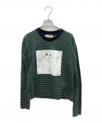 PLAN Cプランシー）の古着「長袖カットソー」｜グリーン×ブラック